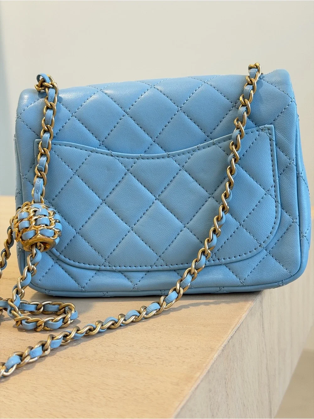 CHANEL Pearl Crush Square Flap Bag Quilted Lambskin Mini